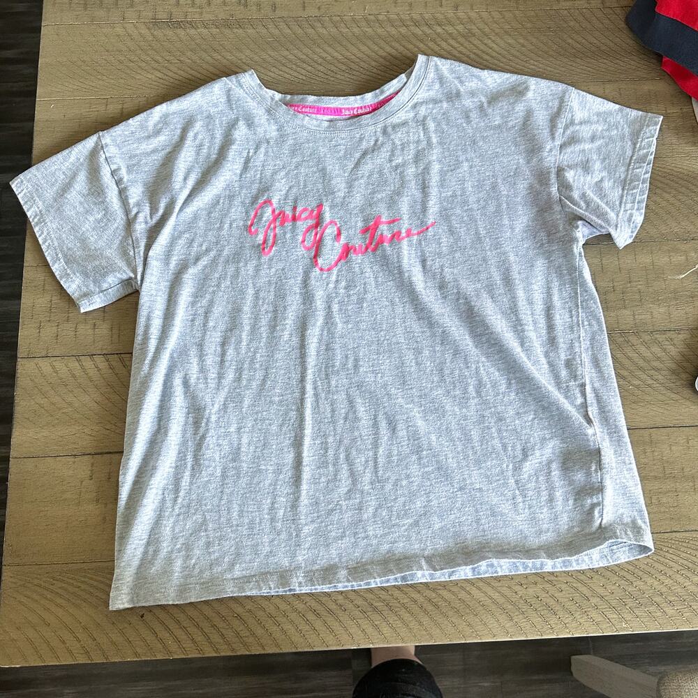 Juicy Couture Gray Pink Sport Tee Size Large